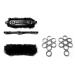 PS Horse Article Set Bitless Bridle Hackamore Flower Silver - Real Sheepskin Black with Silver Fitting