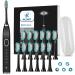 Electric Toothbrush, Sonicare Electric Toothbrush 12 Duponts Brush Heads, Cleaning 15 Modes with Case,4 Hours Charging for 60 Days use for Whitening Cleaning for Adult Kids
