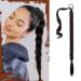 Sofeiyan braid extensions ponytail extension with hair tie 66cm long braided ponytail extension natural hair extension synthetic braid hair part for women 66cm (pack of 1) black brown