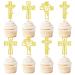 Keaziu 24 Pack God Bless Cross Cupcake Toppers Baptism Cupcake Toppers Cross Cupcake Picks Baby Shower Baptism Party Decorations Supplies Gold Gold 3 2024