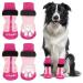 Slowton 2 pairs of indoor anti-slip socks for dogs soft adjustable paw protection with Velcro fastener for hardwood floors inside rooms dog socks for small medium-sized dogs (rose red m) m rose red (4 pieces)