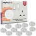 BaBy Laughs Plug Socket Covers UK for Baby Proofing - 12 Pack Tight Fit Waterproof Wall Socket Protector Set for Indoor Outdoor Use White Electric Socket Cover for Child Safety 12 Count (Pack of 1)