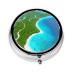 an Island in The Oceanround Pill Box 3 Compartment Round Pill Box Organizer Portable Travel Pill Box for Traveling.
