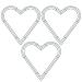 Bememo 3 Pack Heart Shaped Wire Wreath Frame Green Flower Metal Wire Rings for Valentine's Day Holidays Wedding Floral Arrangements Garden Home Party Decorations (16 Inch)