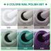 Glamonade Dark Green Misty Grey Nail Polish Set - 10-Free Non Toxic Water Based 0.24 oz 6 Colors Kit for Beginners - Buy Online on GoSupps.com