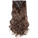 S-noilite 17-26 Inches(43-66cm) 8pcs Long Full Head Clip In Hair Extensions Extension Sexy Lady Fashion Choice 60 Colours (17 Inches-Curly Medium Brown) Medium Brown 17 Inch