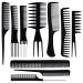 Oneleaf Styling Hair Comb 10PCS Hair Stylists Professional Styling Comb Set Variety Pack Great for All Hair Types & Styles black