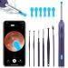 Ear Wax Removal Tool  1920P HD Ear Wax Removal with Camera  Soft Silicone Ear Scoop for Ear Cleaning  6 LED Lights  Compatible with iPhone  iPad  and Android(Purple)