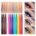 12 Colored Eyeliners Pen Set Waterproof Smudge-Proof Eye Shadow Pencil Liquid Eyeliner Makeup Set Long-Lasting High Pigmented Rainbow Eyeliner Pencils Kit Glitter Eye Liners for Women #1*12colour