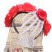 hgnxa Punk Skeleton Flower Shape Hair Hoop Women Headband Makeup for Head Band for Live Broadcast Halloween Hair Accessory Red
