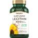 Piping Rock Sunflower Lecithin Softgel Capsules | 3600 mg | 200 Count | from Phosphatidylcholine | Soy Free Non-GMO Gluten Free