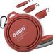 Ohmo foldable dog bowl 800ml for medium -sized to large pets traveling dogs portable drinking bowl ideal for walking camping hiking extra thick (erythrinus) 800ml erythrinus