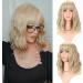 FAELBATY Blonde Bob Wig with Air Bangs | Synthetic Shoulder-Length Curly Wavy Cosplay Wig | Mix Blonde and Gold Color 12 - Buy Online on GoSupps.com