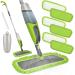 Spray Mop for Floor Cleaning Microfiber Mop Wet Dust Mop with 6 Reusable Washable Microfiber Pads and 610ML Refillable Bottle Dry Wet Kitchen Mop for Hardwood Laminate Tile Floor Cleaner Household 1.spray Mop (Green)