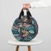 Leaf Print Cross Stitch Storage Bag | Embroidery Projects Organizer with Zipper Pockets | Knitting and Sewing Crafts Tote Bag - Buy Online on GoSupps.com