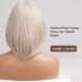HAIRCUBE 12 Inch Blonde to White Bob Wig with Bangs | Ombre to Blonde Synthetic Heat Resistant Hair for Women - Creamy White - Buy Online on GoSupps.com