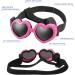 UV Protective Heart Shape Dog Sunglasses - Windproof Waterproof & Adjustable Glasses for Small Dogs (Pink) - Buy Online on GoSupps.com