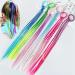 6 strands of hair strands braided braid braids hair synthetic hair part for party braided hair braid with an elastic rope strap for children girls neon hair jewelry