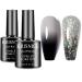 KRISNICE Color Changing Gel Nail Polish Gift Set White Black Glitter Mood Chameleon Soak Off UV LED Thermal Temperature Art Manicure Kit Varnish (KWB2-003)