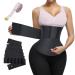 Auronp Waist Trainer for Women Lower Belly Fat,2023 Upgraded Waist Wrap,Sweat Band Waist Trainer for Women,Non-Slip,Waist Trainer for Women Plus Size Black