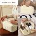 Aucuu Premium PU Large Capacity Cosmetic Travel Bag | Multifunctional Waterproof Organizer | Portable Zipper Bag | Easy to Carry - Gift for Women - Beige - Buy Online on GoSupps.com