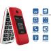 USHINING Senior Big Button Flip Phone | Dual SIM Unlocked | 2.8 Large Screen | SOS Button | FM Radio | Torch | Charging Cradle - Red - Buy Online on GoSupps.com