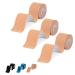 Kinesiology Tape Precut 3 Rolls-Athletic Sports Tape for Muscle & Joints-Physical Therapy Tape for Knee Ankle Shoulder Plantar Fasciitis- Latex Free and Water Resistant-60 Strips Beige