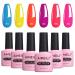 AIMEILI Neon Gel Nail Polish 6 Colours Red Yellow Summer Gel Polish Set UV LED Fluorescent Nail Salon Set Gel Nail Varnish Manicure - Long Lasting & Easy to Apply 10ml - Kit 11 KIT6-11 1.67 ml (Pack of 6)