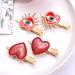Red Rhinestone Love Heart Hair Clips for Women - Valentine's Day Hairpins for Romantic Date Gifts - Buy Online on GoSupps.com