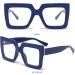 Kursan Oversized Square Black Glasses - Blue Light Blocking Eyewear for Men & Women - Fashion Big Frame Eyeglasses 53mm - Buy Online on GoSupps.com