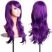 Emaxdesign 70cm high quality cosplay wig for women.Long full relaxed heating heating.Fashion glamorous hair part with free wig cap & comb (colored: dark violet) purple 70 cm (1 Pack)