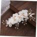 DOITOOL Hair Accessories Tiara Pearl Side Hair Comb Wedding Headwear Wedding Hair Flowers Cloth Hair Comb Wedding Hair Comb Bridal Side Combs Headgear Bride Gauze - Buy Online on GoSupps.com