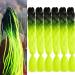 Afro braids Kanecalon Kunsthaar Hair Lichen Hair Extensions 6PC 100g/PC 24inch ombre braiding hair braids crochet twist braids hair (black/green yellow) black yellow