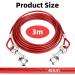 10ft (3m) Dog Tie Out Cable Dog Leads for Yard Chew Proof Reflective Dog Lead Line with 360 Swivel Lockable Hook and PVC Coating - Buy Online on GoSupps.com