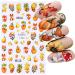 3D Maple Leaf Nail Art Stickers Fall Embossed Nail Sticker Decal Yellow Leaf Flower Squirrel Nail Art Design Autumn Thanksgiving Nail Decoration for Women Girls 4 Sheets Fall Maple Leaf