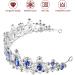 Lurrose Elegant Silver Bridal Crown Rhinestone Princess Tiara Queen Crown Vintage Baroque Crown for Party Pageant (Blue) - Buy Online on GoSupps.com