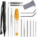 14 Pcs Paracord Needle Set  Paracord FID Accessories with Marlin Spike and Extension Nut  Stainless Steel Paracord Stitching Lacing Needles and Smoothing Knotters Tool for Paracord or Leather Work
