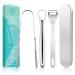 3 PCS Tongue Scraper for Adults, Stainless Steel Tongue Cleaner with Carry Travel Small Case, Medical Grade Metal Daily Oral Hygiene Brush Dental Kits Reduce Bad Breath Tool Gadgets Treatment