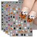 3D Halloween Nail Stickers 6 Sheets 5D Self-Adhesive Embossed Nail Decal Star Pumpkin Ghosts Nail Art Decoration Design Supplies