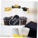 12Pcs Graduation Cupcake Toppers Glitter Cake Toppers Class of 2024 Congrats Grad Cap Diploma Cupcake Picks for Graduation Party Decorations -Golden Black - Buy Online on GoSupps.com