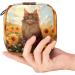Menstruation Pad Bag with Zipper - Stylish Women's Napkin & Tampon Collection Bags (Sunflower Flowering Cat) - Color 4 - Buy Online on GoSupps.com