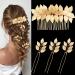 4 Pieces Gold Leaf Hair Pins Bridal Wedding Hair Pins Clips Headpiece Vintage Wedding Hair Accessories for Women Girls Brides Bridesmaids Flower Girls