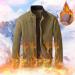 Hanxiulin Men's Oversized Plush Hoodie Jacket - Warm Winter Coat Fluffy Hiking Jacket in 3XL Khaki & Color Variants - Ideal for Outdoor Adventures - Buy Online on GoSupps.com