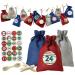 Anneome 1 Set Christmas Bag Calendar Candy Bags Christmas Wreath Packing Bag Countdown Bag Bunting Jute