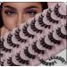 lashes false eyelashes 10 pairs 20mm cat eye faux mink lashes fluffy wispy D curl volume Dh06-05 Black