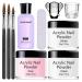 Acrylic Nail Kit - 3 Colors Acrylic Powder Set - White Clear Pink Acrylic Nail Powder for Acrylic Nails Extension Beginner Kit