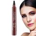 Four-Headed Eyebrow Pencil - Waterproof Eyebrow Marker | Microblade Eyebrow for Natural-Looking Eyebrow Makeup Waterproof Eyebrow Contouring Xiaguang Red Brown