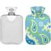 Naanle Blue Paisley Flowers Heat Bottle - 2L Large Transparent Hot Water Bottle for Heat & Cold Therapy - Pain Relief for Bed Hands & Feet - Buy Online on GoSupps.com