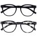 Opulize Blu - Reading glasses Blue light filter 2 Pack Cool Radio Share hinges improve the sleep computer gaming anti -reflective men BB5-13 +3.50 dioptries black / gray black turtle