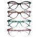 HEEYYOK Women Reading Glasses 4-Pack Cateye Readers Glasses Small Face Comfort Spring Hinge (2.5 4 Mix Color) 4 Pack Mix Color 2.5 x